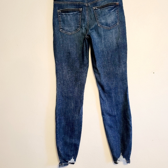 Maurices Women's Size 10 Long Skinny Distressed Hem Denim Blue Jeans 32" Inseam - Picture 4 of 9